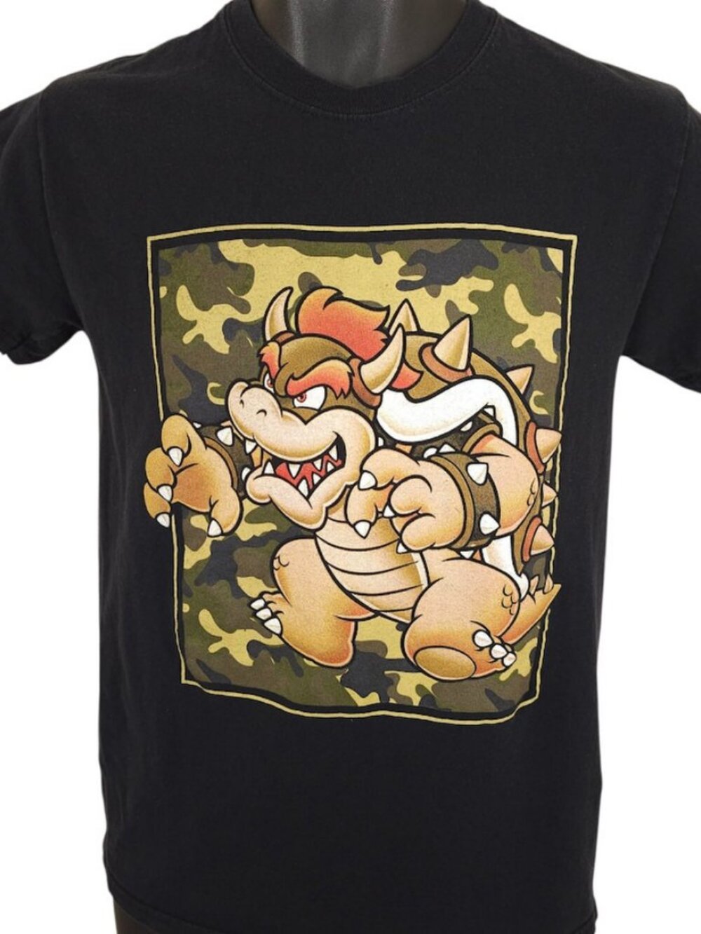 Bowser T Shirt Mens Size Small Black Super Mario Bros Nintendo Video Game